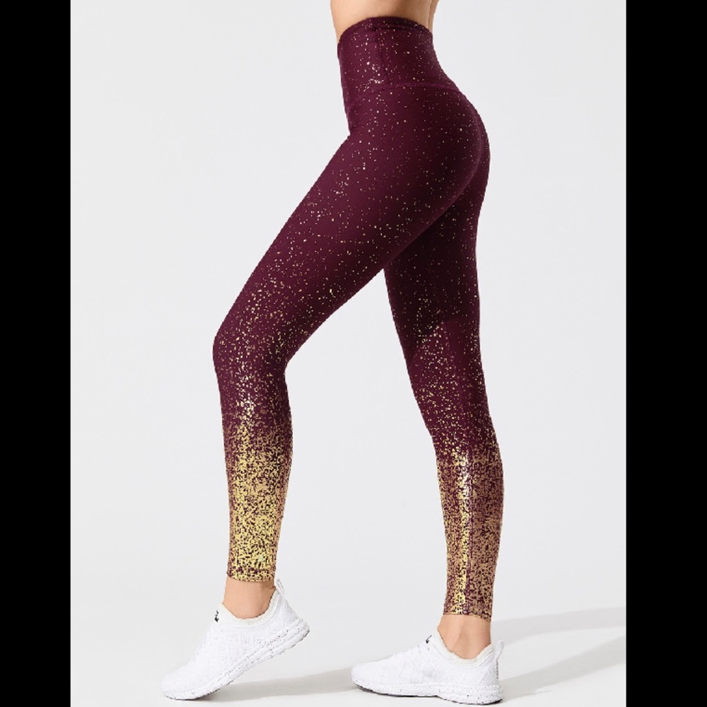 Beyond Yoga Ombre High Waisted (Red Rock/Gold)